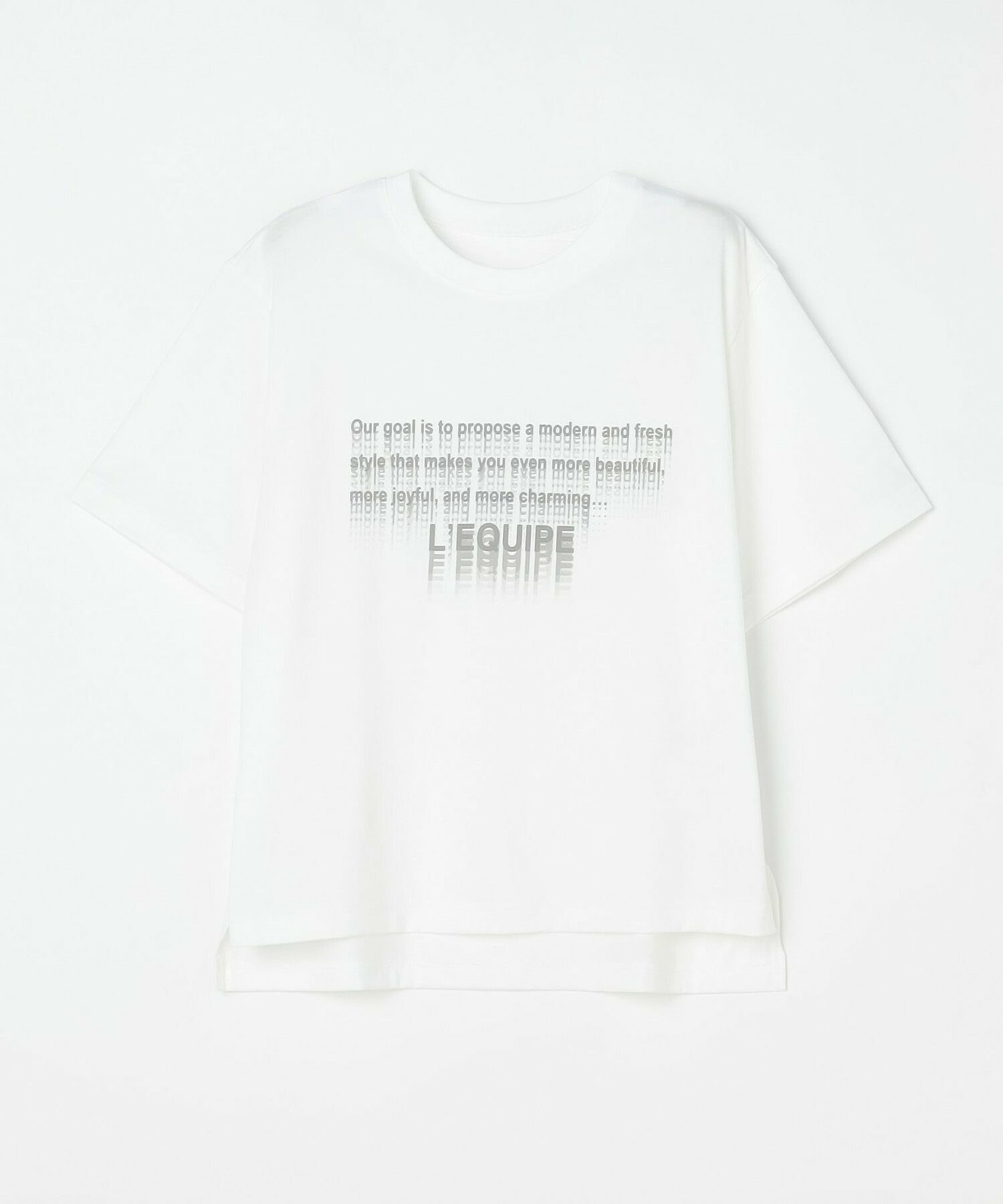 【L'EQUIPE】フローイングロゴプリントTシャツ 詳細画像 ライトグレー 4