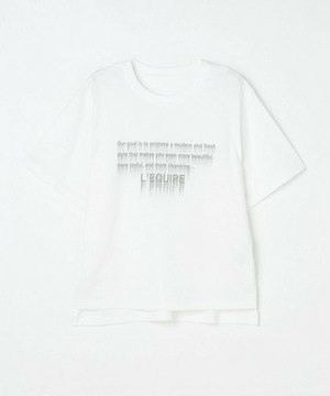 【L'EQUIPE】【Lサイズ】フローイングロゴプリントTシャツ 詳細画像 ホワイト 1
