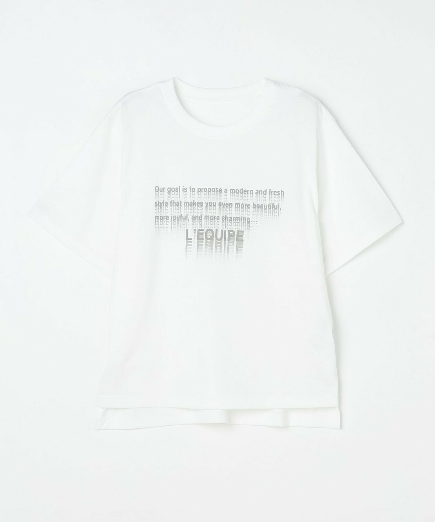 【L'EQUIPE】【Lサイズ】フローイングロゴプリントTシャツ 詳細画像 ホワイト 1
