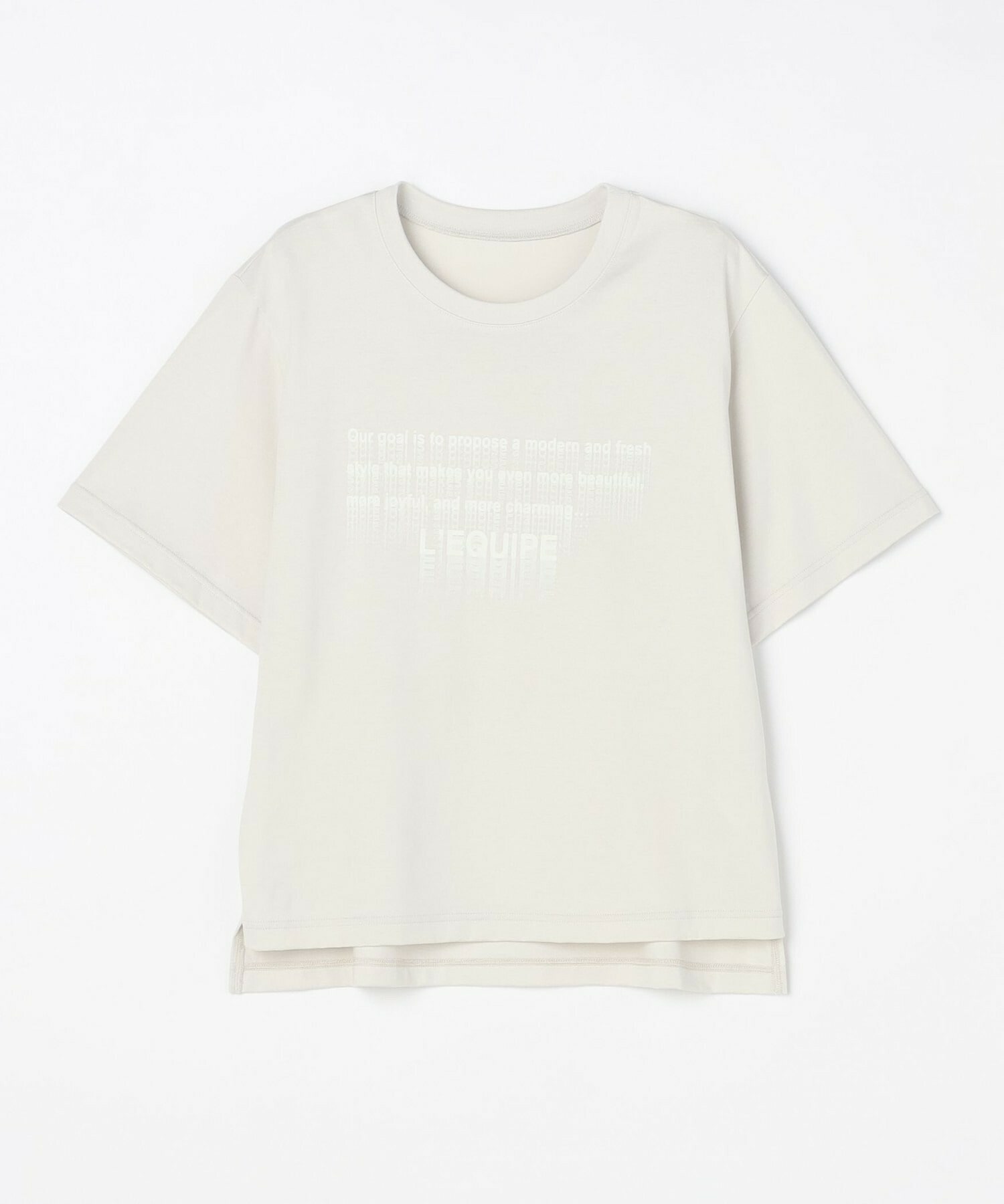 【L'EQUIPE】【Lサイズ】フローイングロゴプリントTシャツ 詳細画像 ライトグレー 1
