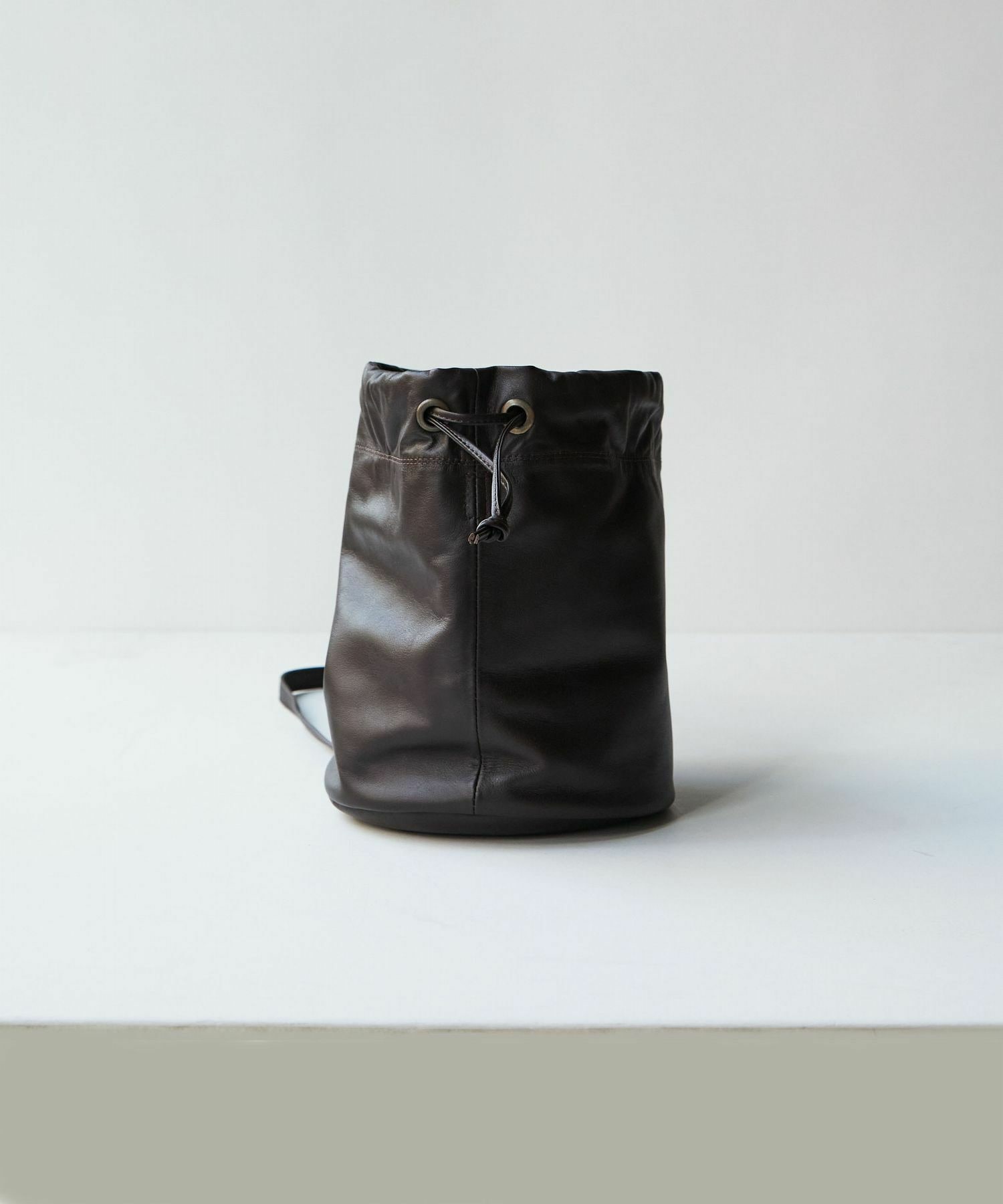 【LOISIR】レザー巾着Bag 詳細画像 ブラウン 2