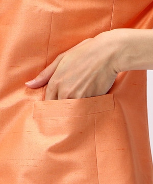 【yoshie inaba】シルクシャンタンジャケット 詳細画像 オレンジ 5