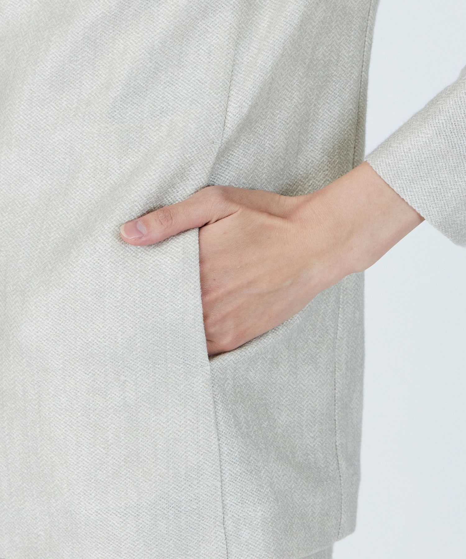 【yoshie inaba】リネンコットンオーバープリントジャケット 詳細画像 オフホワイト 5