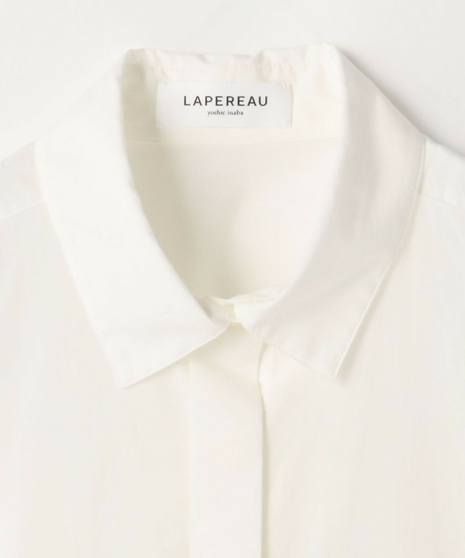 【LAPEREAU】【LAPEREAU】60/-オーガニックタイプライターシャツ 詳細画像 オフホワイト 7