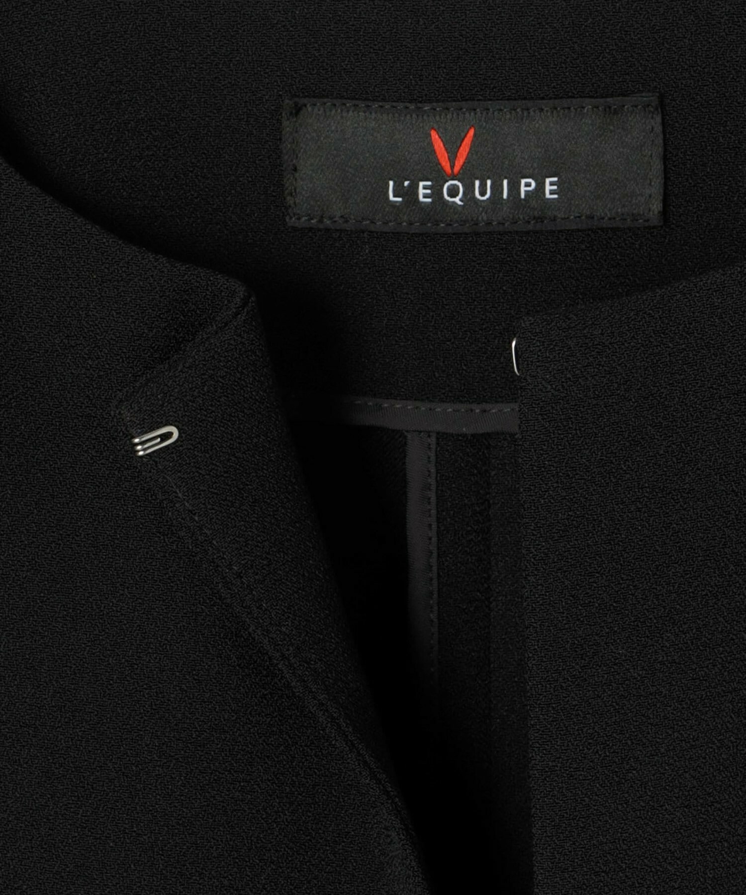 【L'EQUIPE】バックサテンノーカラーロングジャケット 詳細画像 ブラック 3