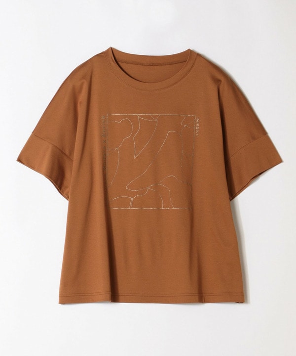 【L'EQUIPE】【Lサイズ】ラインプリントTシャツ