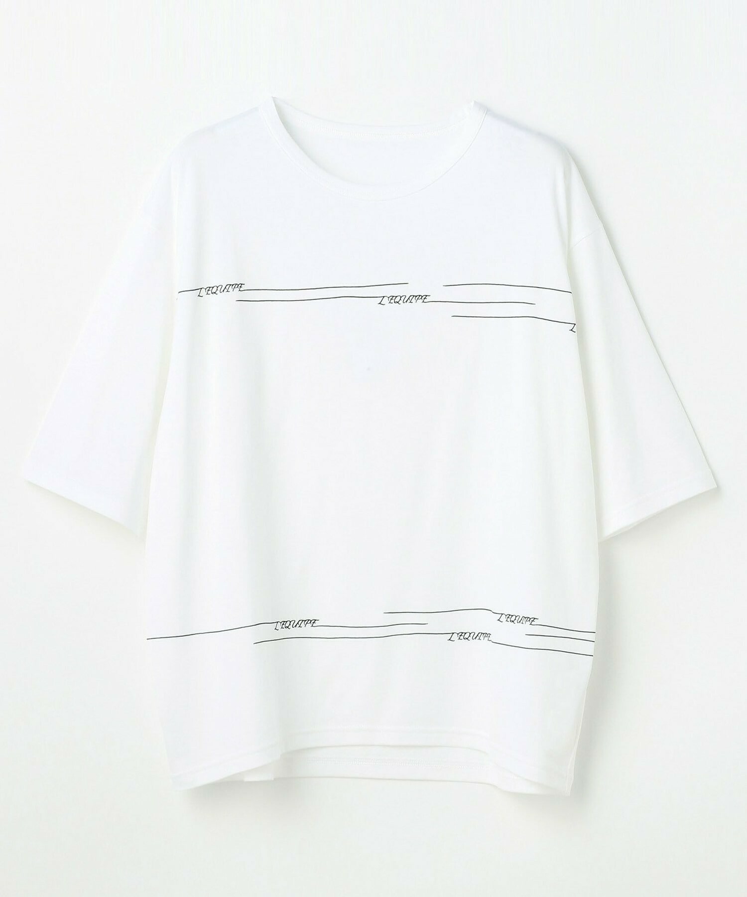 【L'EQUIPE】｜2BUY10%OFF対象｜【Lサイズ】ロゴTシャツ 詳細画像 ホワイト×ブラック 1