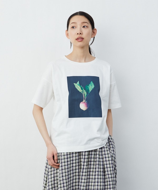 【LOISIR】アーティストコラボ：ベジタブルピクチャープリントTシャツ