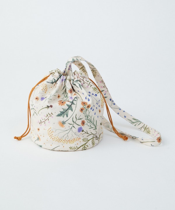 【LOISIR】アーティストコラボ：Gardenプリント巾着バッグ