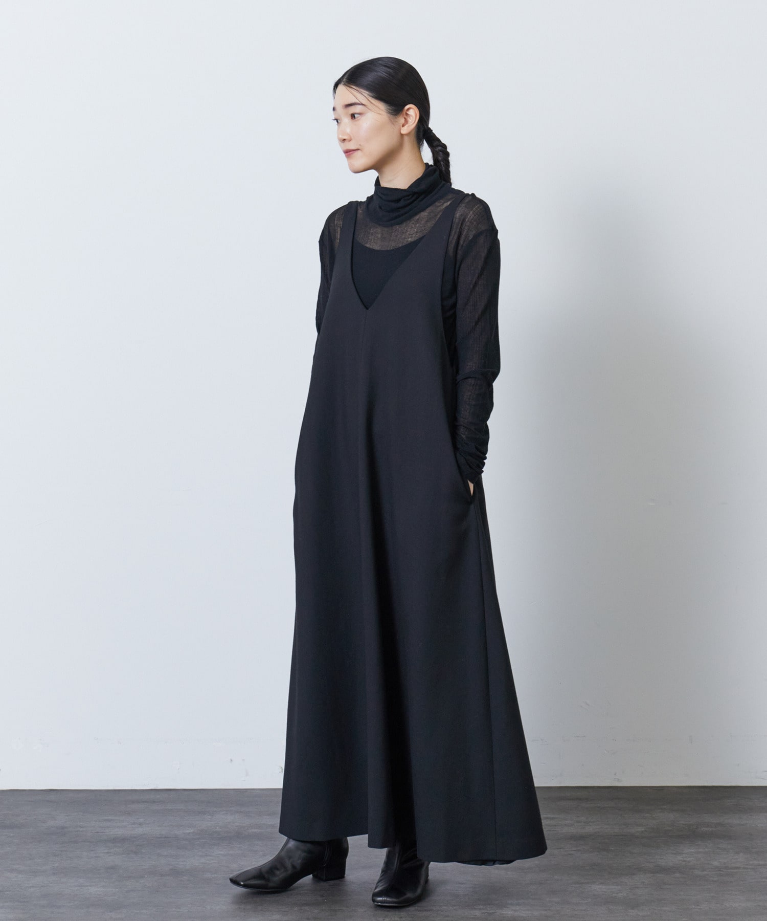 即納日本製新品ADIEU TRISTESSE ウールポリエステルジャンパースカート スカート