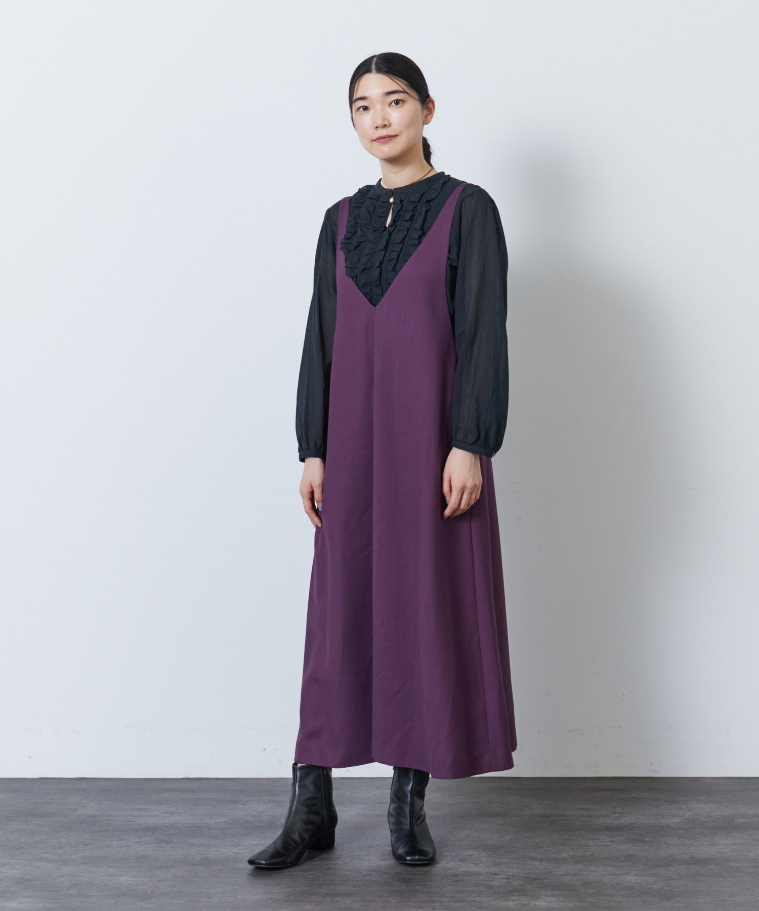 即納日本製新品ADIEU TRISTESSE ウールポリエステルジャンパースカート スカート