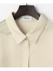 【MOGA】【Lサイズ】シアーサテンブルゾンシャツ 詳細画像 ブラック 2
