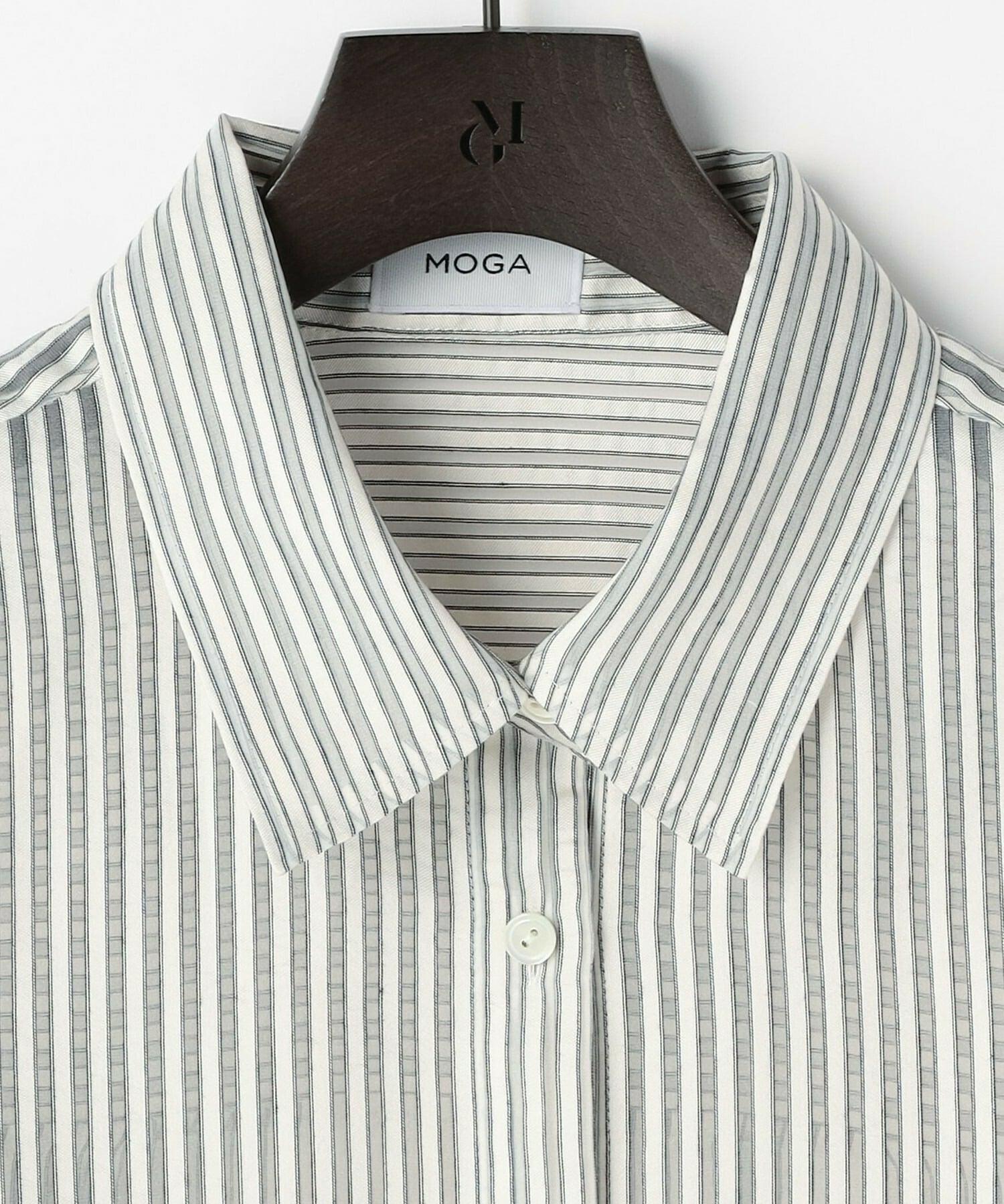 【MOGA】【Lサイズ】シースルーストライプブルゾンシャツ 詳細画像 オフホワイト 2