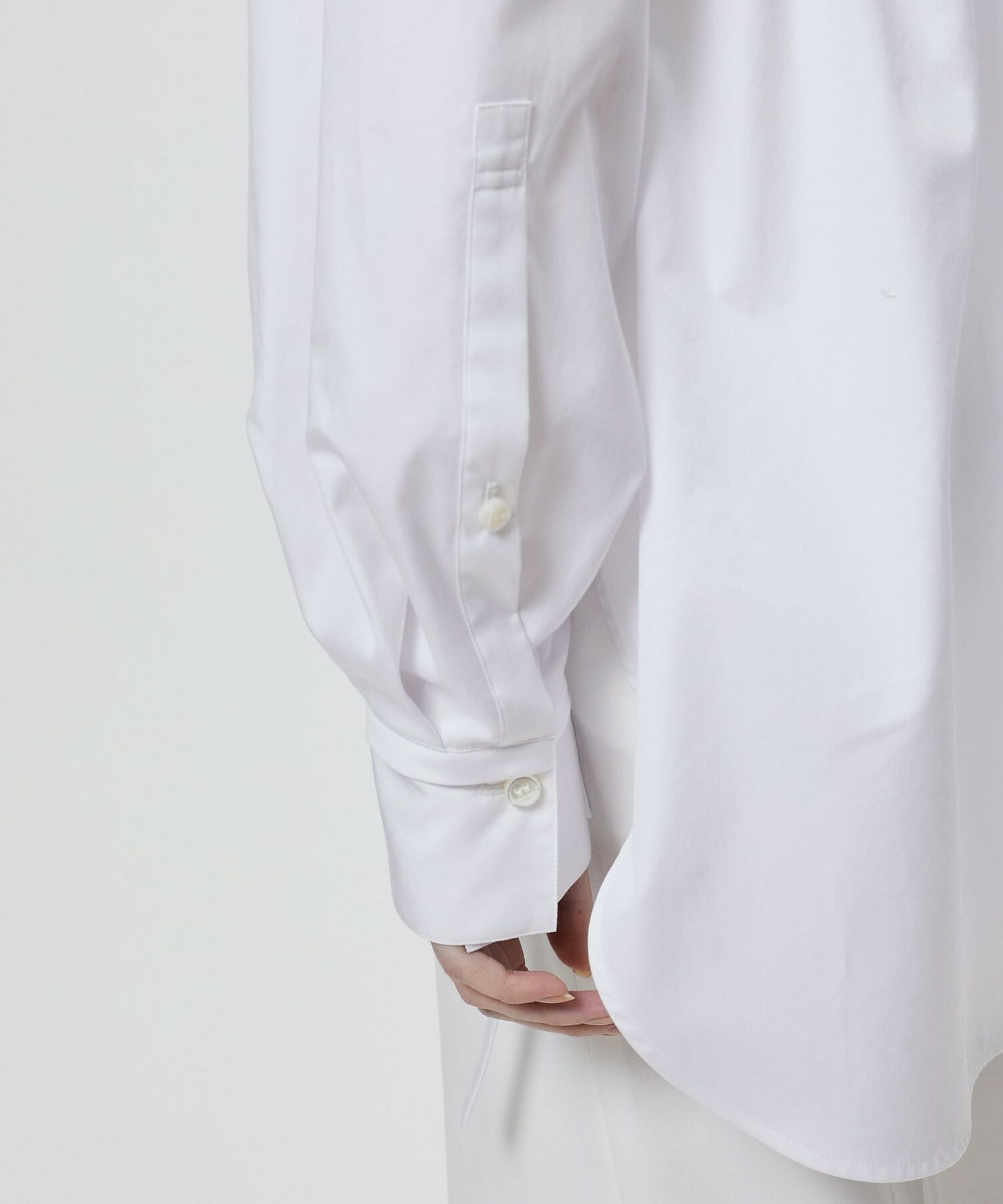 【yoshie inaba】コットンポプリンストレートシルエットシャツ 詳細画像 ホワイト 12