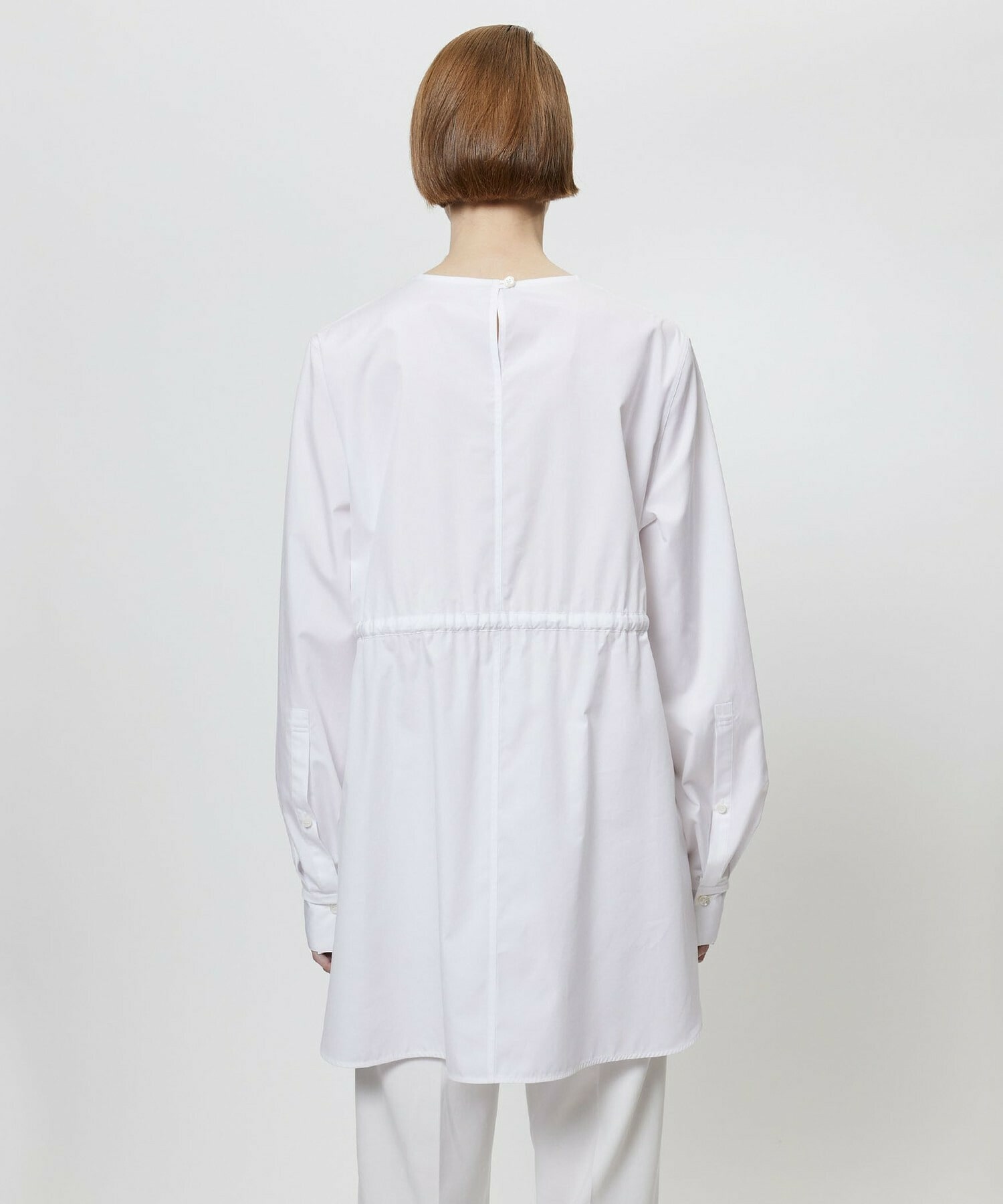 【yoshie inaba】コットンポプリンストレートシルエットシャツ 詳細画像 ホワイト 5