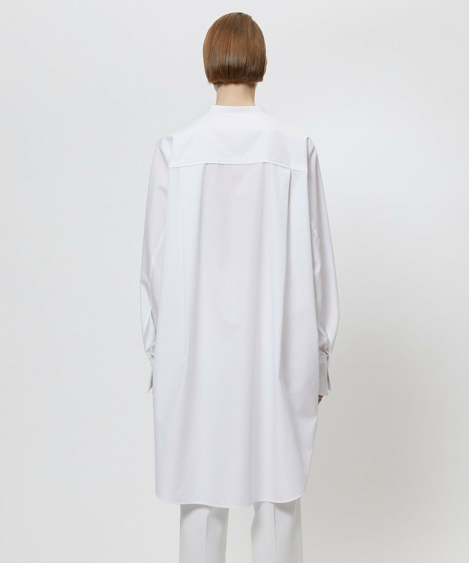 【yoshie inaba】コットンポプリンロング＆リラックスフィットシャツ 詳細画像 ホワイト 4