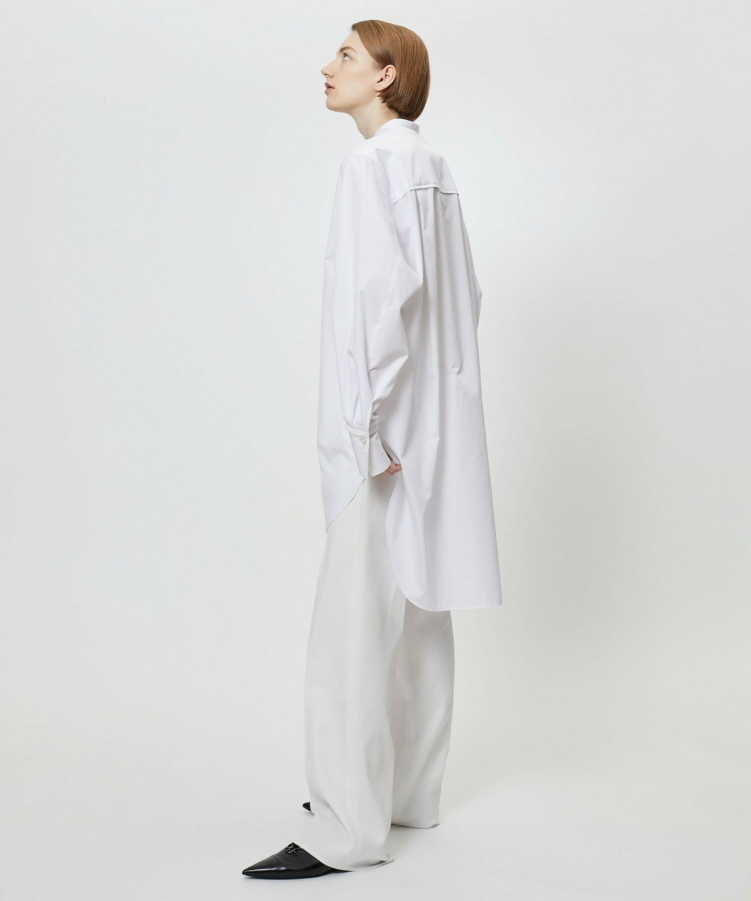 【yoshie inaba】コットンポプリンロング＆リラックスフィットシャツ 詳細画像 ホワイト 8