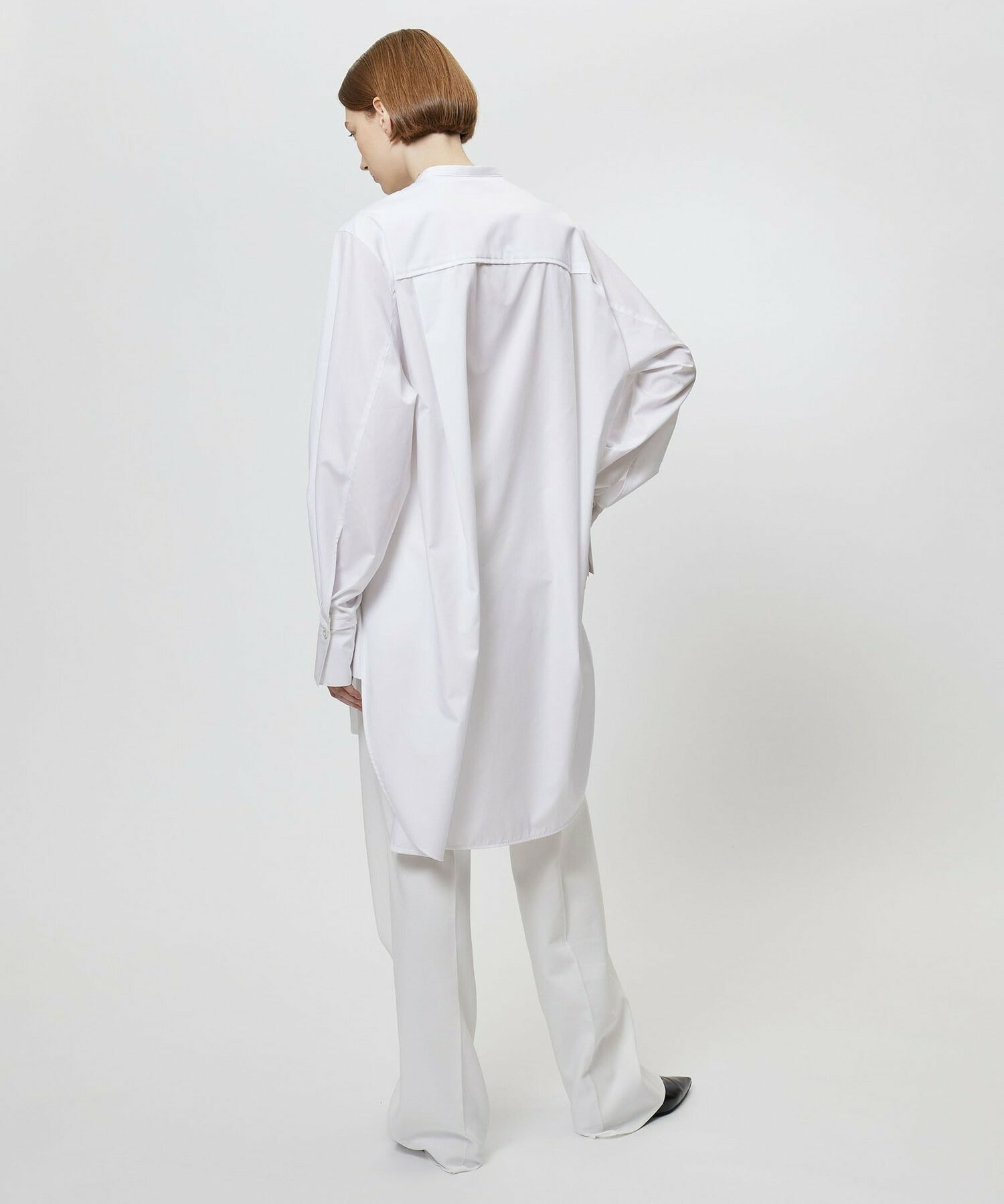 【yoshie inaba】コットンポプリンロング＆リラックスフィットシャツ 詳細画像 ホワイト 9