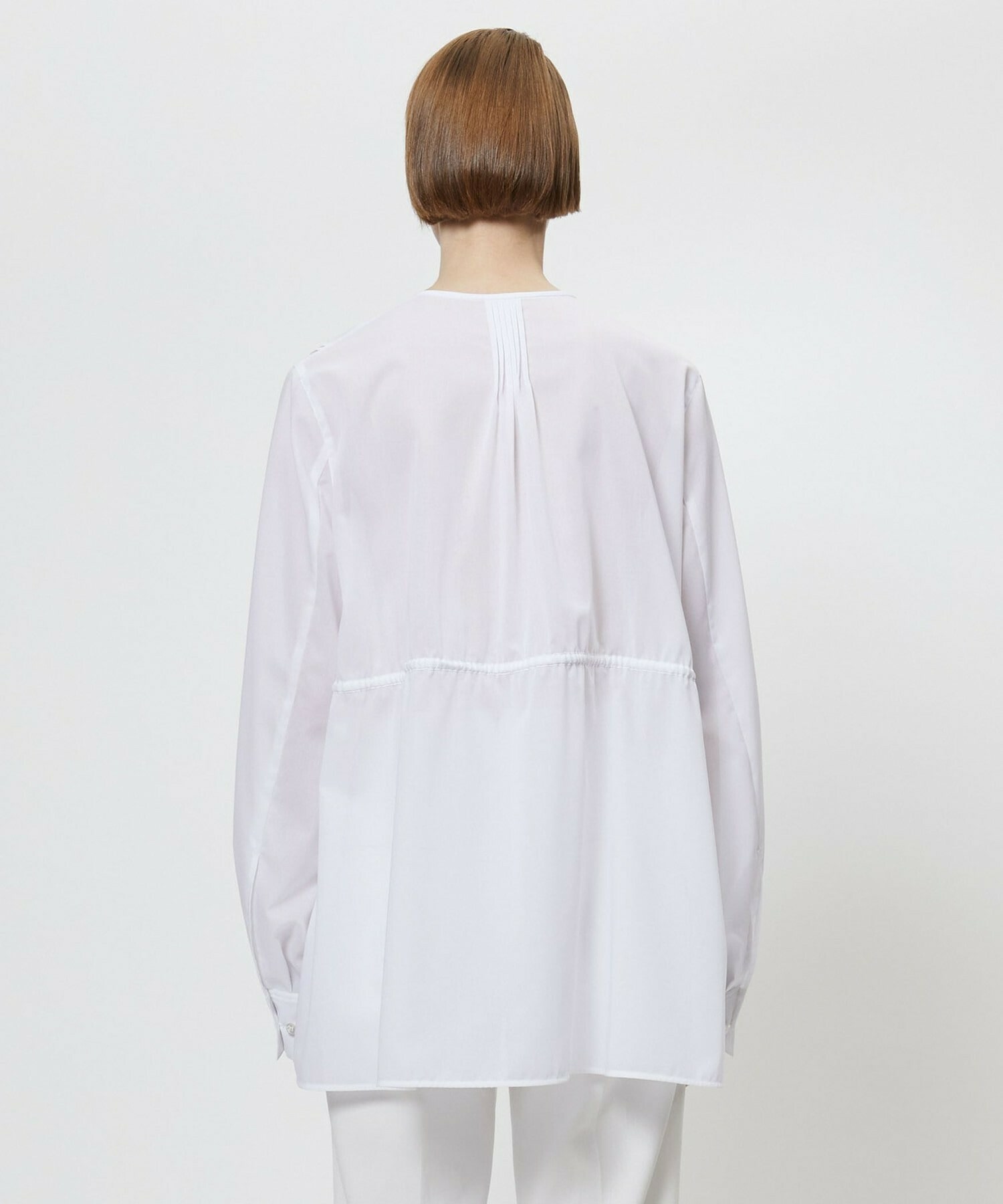 【yoshie inaba】コットンポプリンリラックスフィットシャツ 詳細画像 ホワイト 4