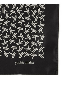【yoshie inaba】モノグラムスカーフ 詳細画像 ブラック 5