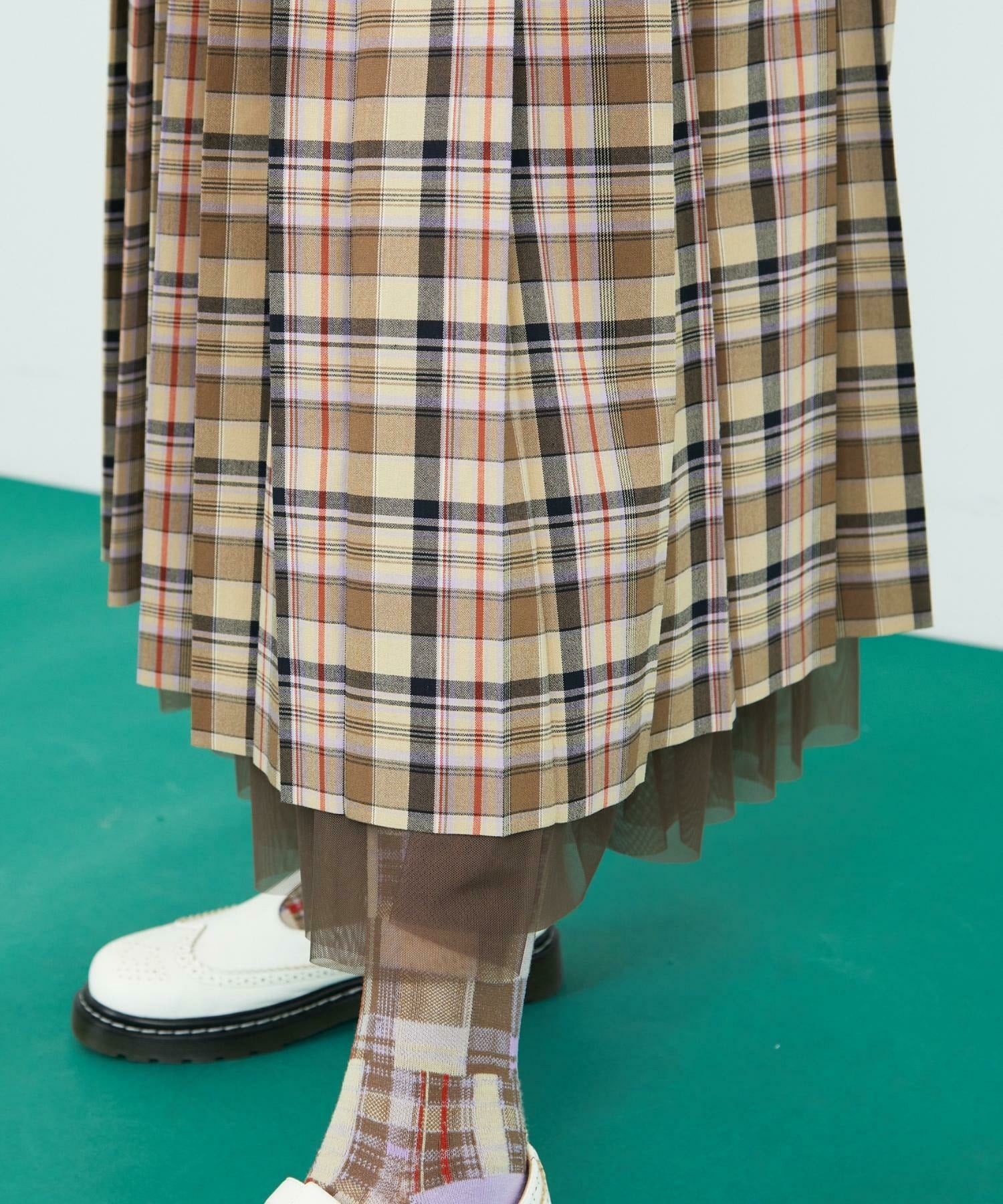 【FRAPBOIS】クラッシチェック スカート 詳細画像 グリーン 8