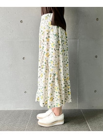 【L'EQUIPE】【Lサイズ】ボタニカルプリントスカート 詳細画像 オフホワイト 6