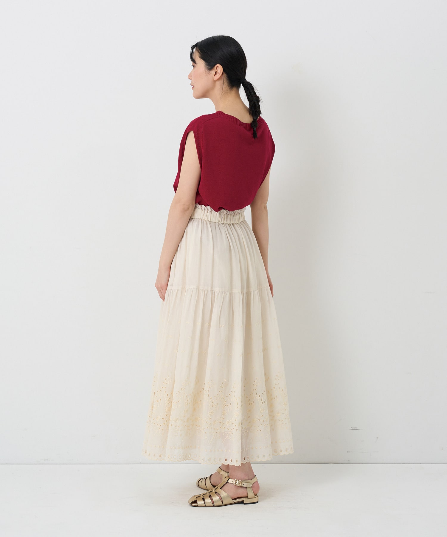 【ADIEU TRISTESSE】綿ボイル刺繍スカート 詳細画像 オフホワイト 3