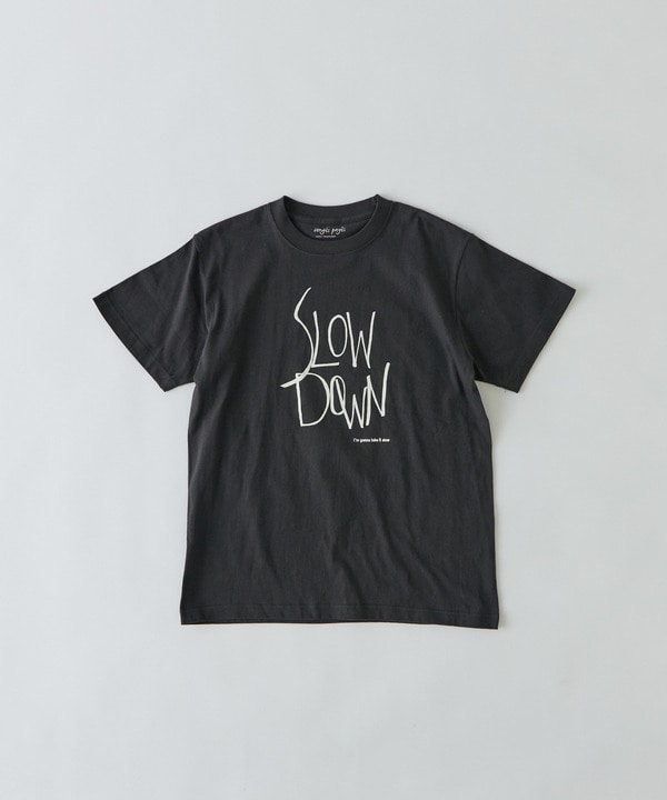 SLOW DOWNプリントTシャツ 詳細画像 チャコール 1