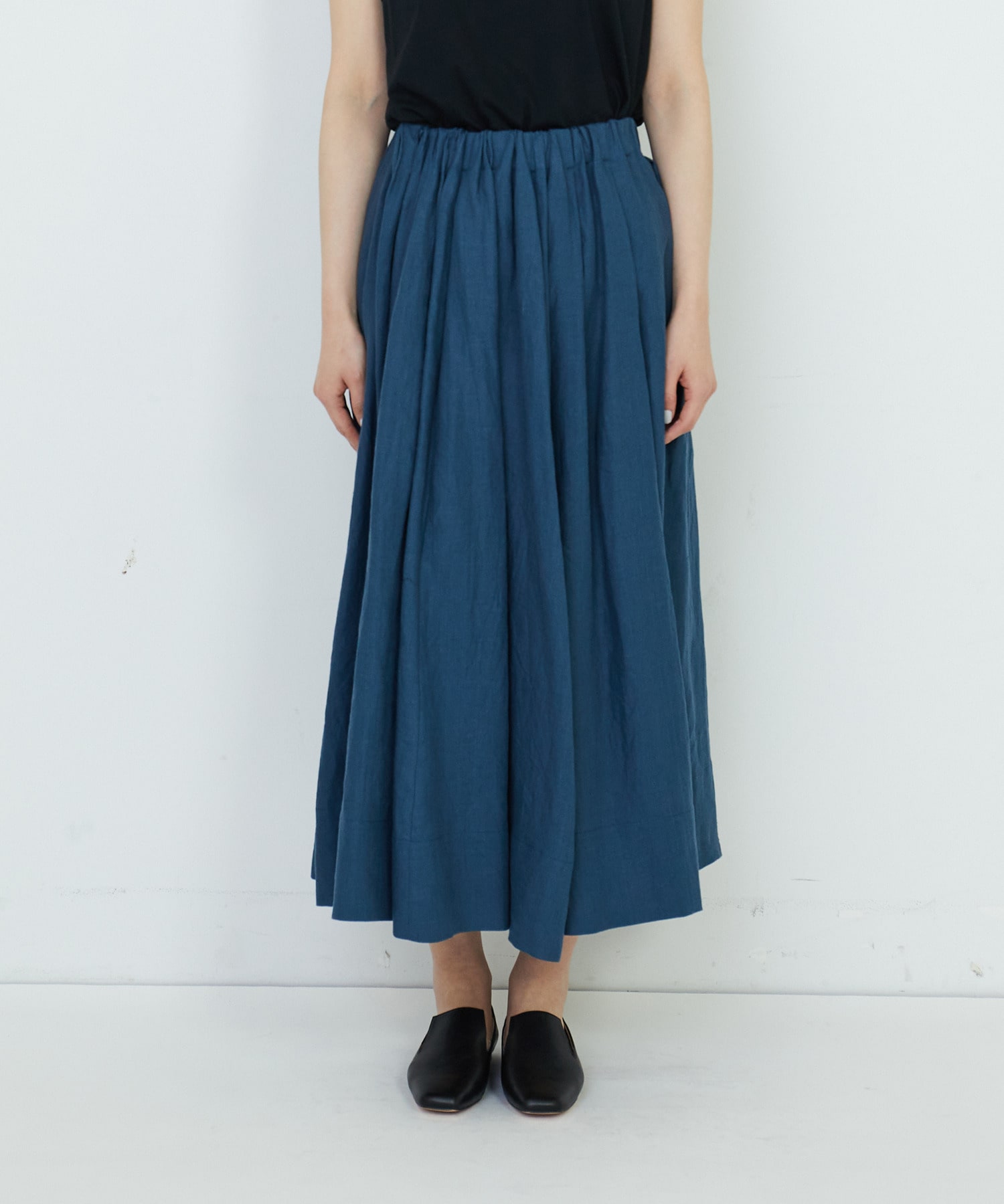 【ADIEU TRISTESSE】【セットアップ】リネンギャザースカート 詳細画像 ブルー 14