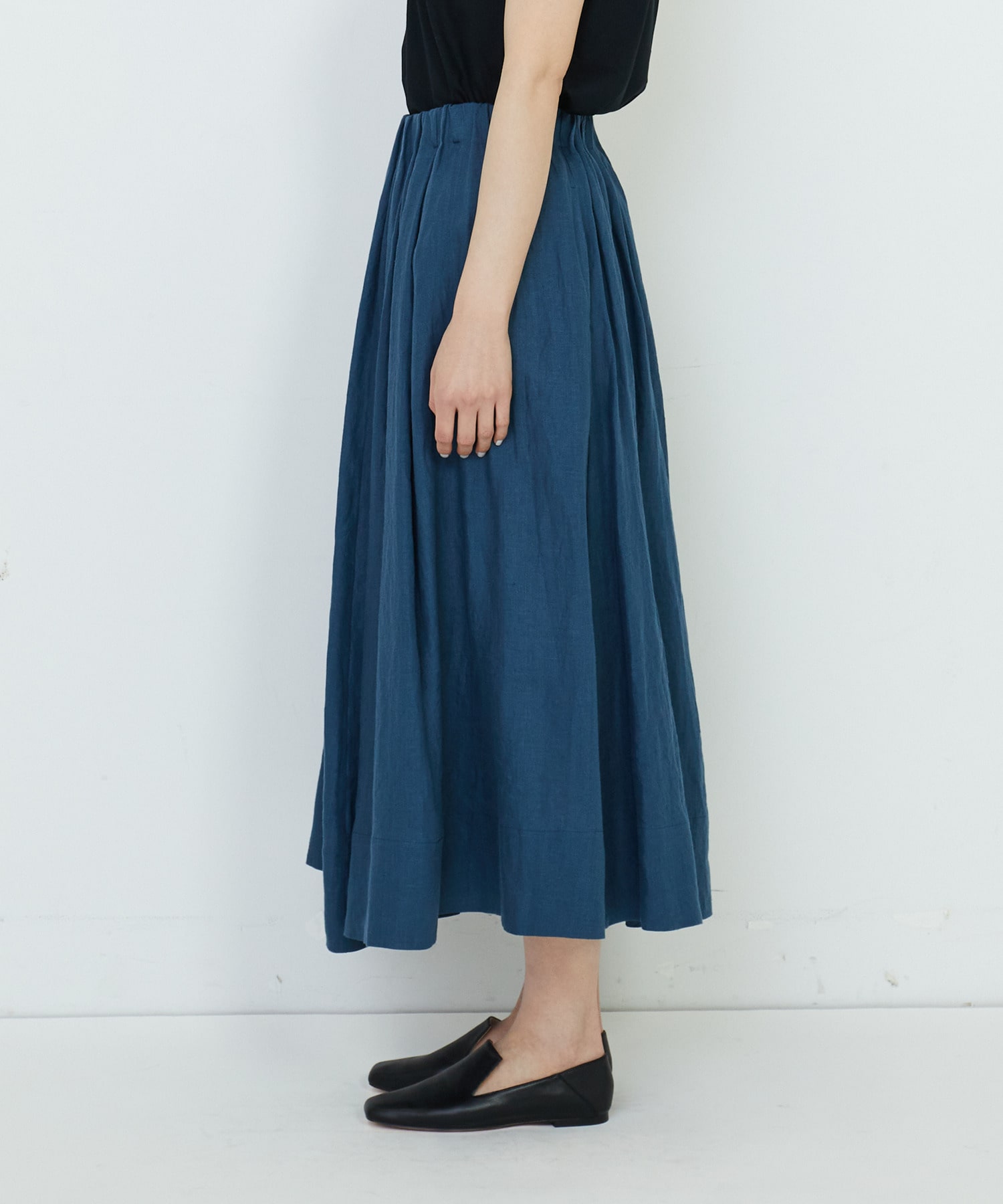【ADIEU TRISTESSE】【セットアップ】リネンギャザースカート 詳細画像 ブルー 15