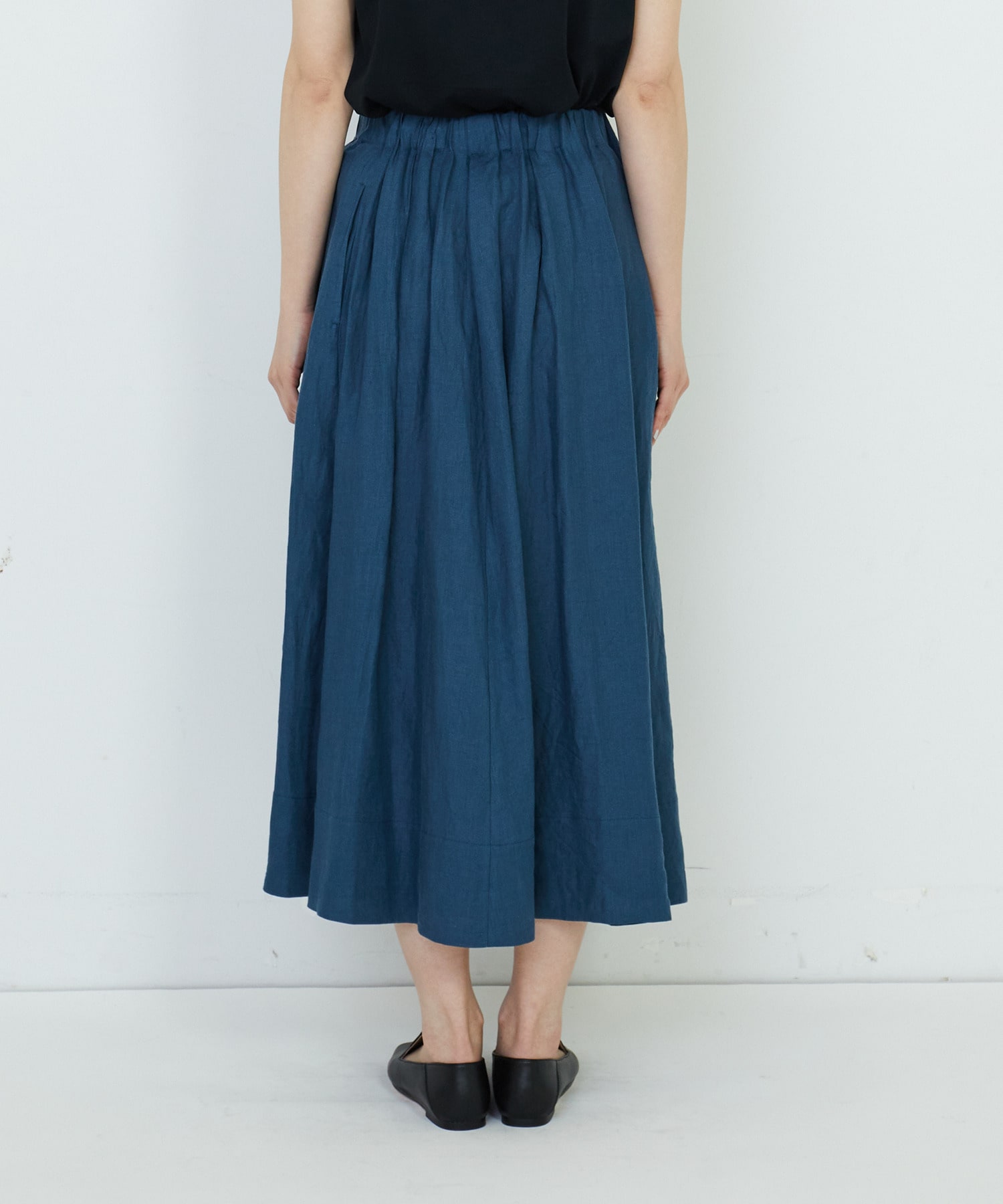 【ADIEU TRISTESSE】【セットアップ】リネンギャザースカート 詳細画像 ブルー 16