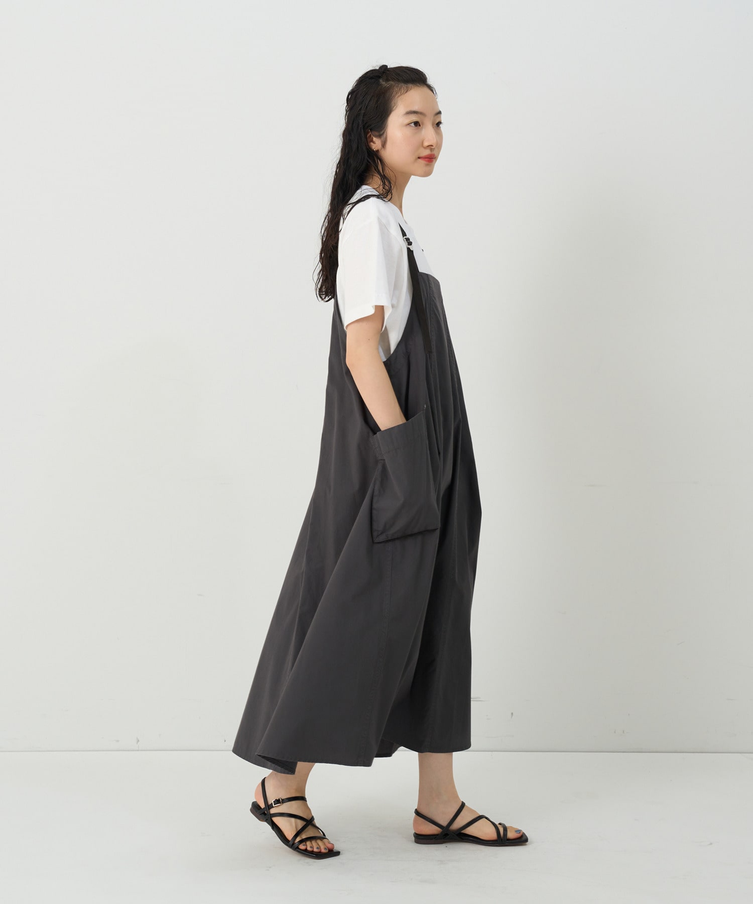 Y's COTTON TYPEWRITER CLOTH DRESS 黒2 - ワンピース