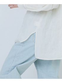 【LOISIR】グランジリネンバックギャザーブラウス 詳細画像 ホワイト 13