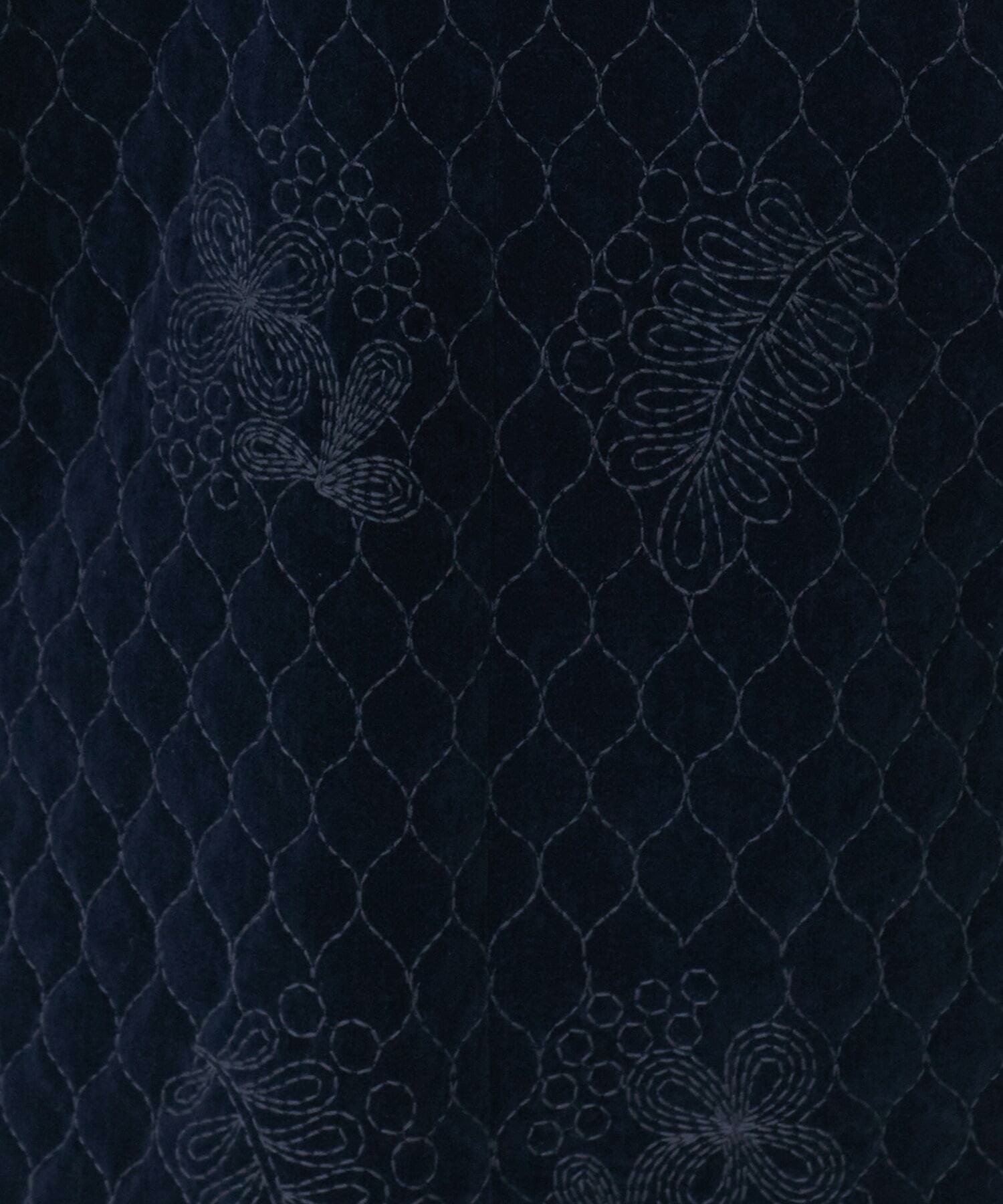 【LOISIR】｜2BUY10%OFF・3BUY20%OFF｜別珍キルティング刺繍コート 詳細画像 ネイビー 16