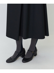 【LOISIR】エステルウールラップディテールスカート 詳細画像 ブラック 13