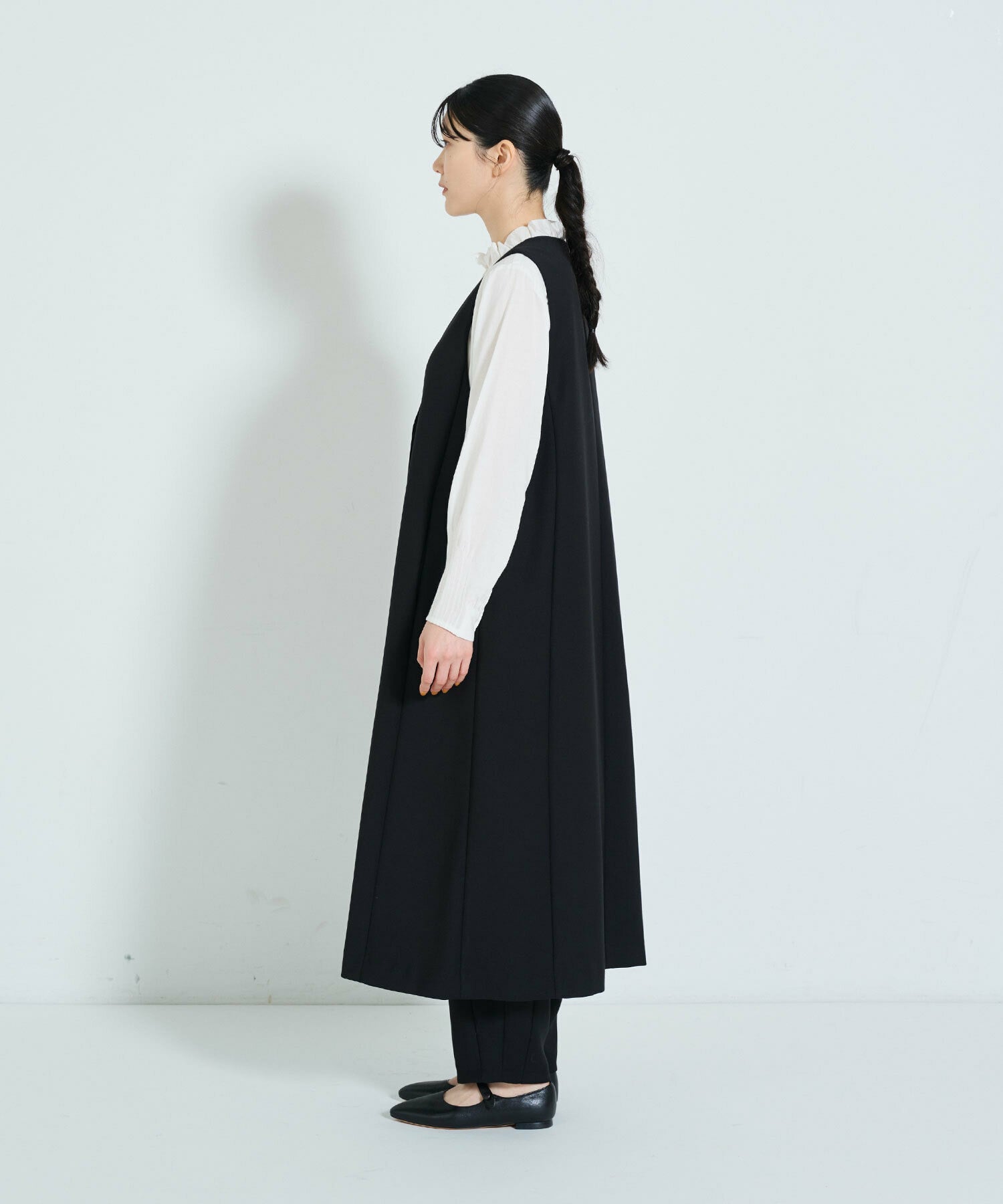 【ADIEU TRISTESSE】ダブルクロスフロントオープンジャンパースカート 詳細画像 ブラック 8