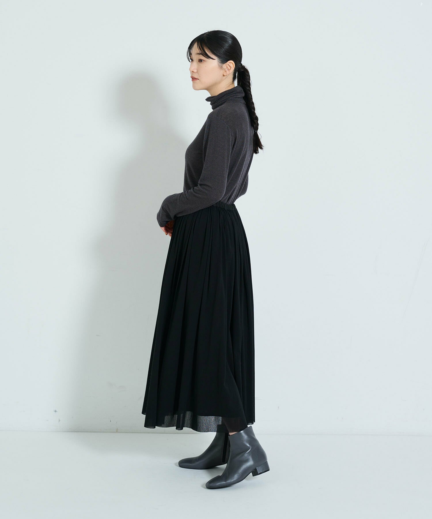 【ADIEU TRISTESSE】コットンチュールスカート 詳細画像 ブラック 4