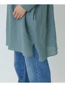【LOISIR】｜2BUY10%OFF・3BUY20%OFF｜グランジリネンフリルカラーチュニック 詳細画像 グリーン 24