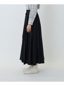 【LOISIR】ライトモールスキンギャザーフレアーデザインスカート 詳細画像 ブラック 14