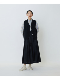 【LOISIR】ライトモールスキンギャザーフレアーデザインスカート 詳細画像 ブラック 9