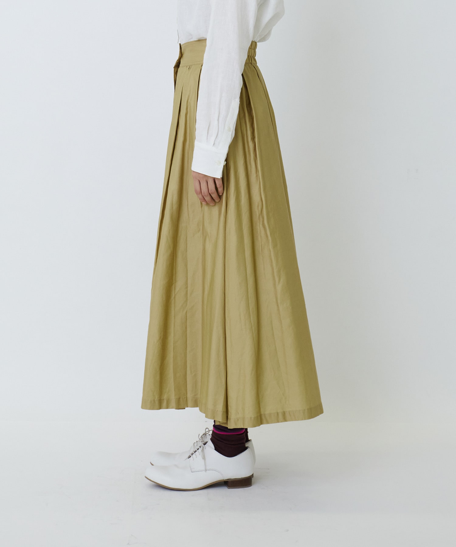 【LOISIR】ライトモールスキンギャザーフレアーデザインスカート 詳細画像 ブラック 6