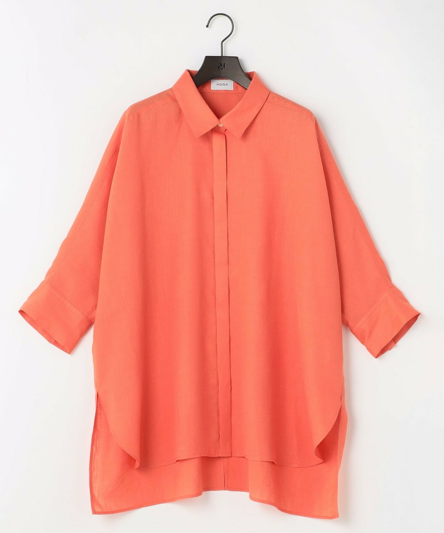 【MOGA】【Lサイズ】リネンライクシャツ 詳細画像 オレンジ 1