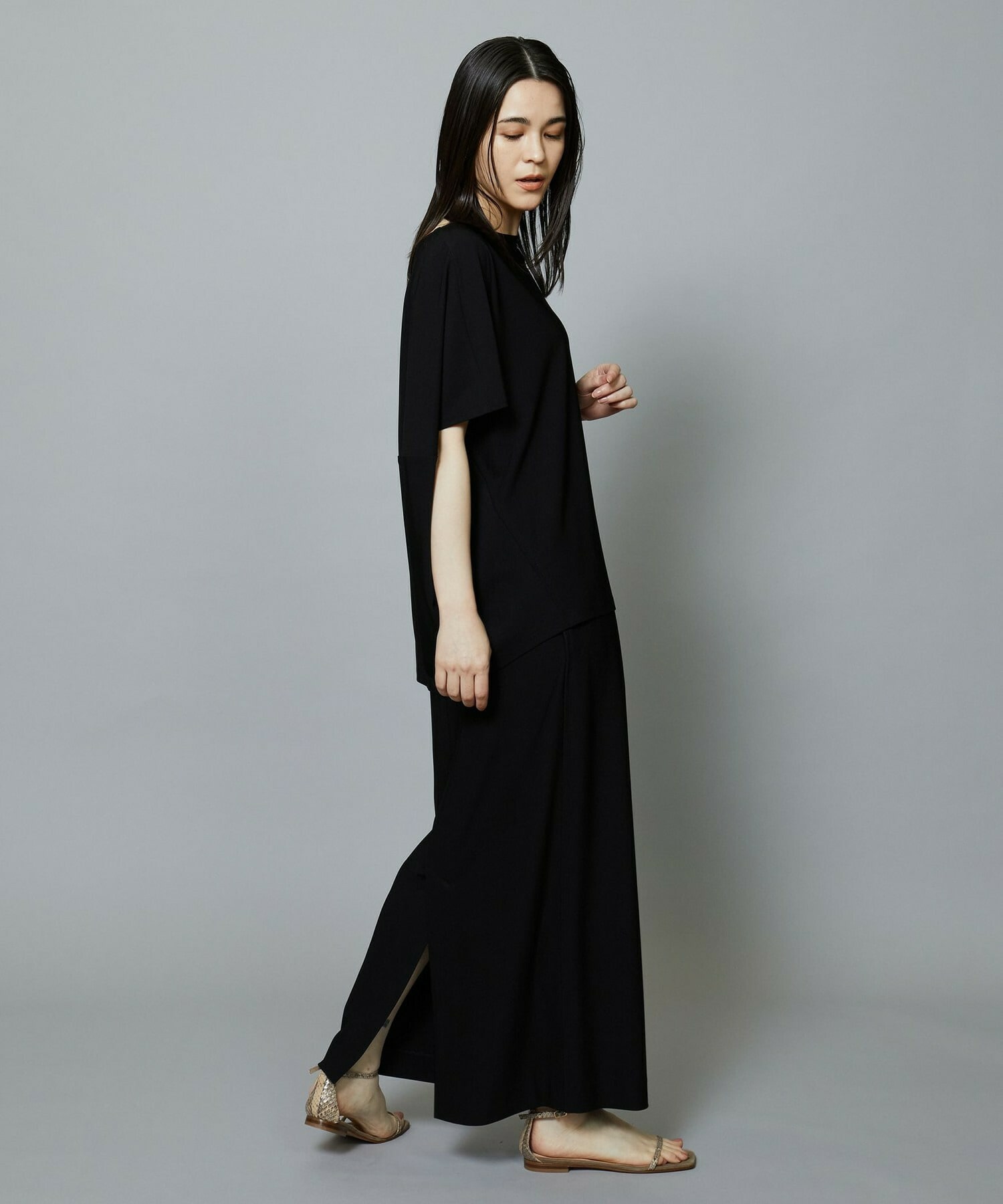 【MOGA】【Lサイズ】トリアセハイテンションIラインスカート 詳細画像 ブラック 11
