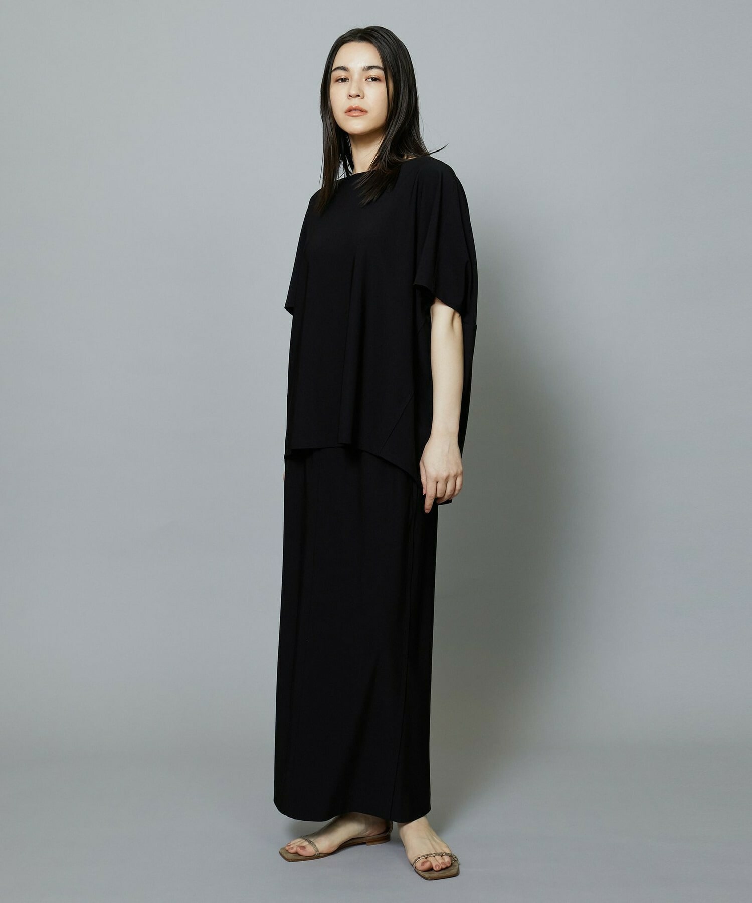 【MOGA】【Lサイズ】トリアセハイテンションIラインスカート 詳細画像 ブラック 7