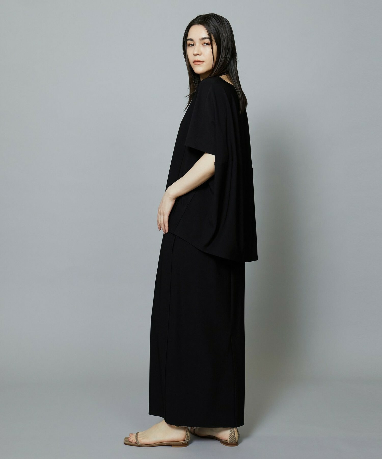 【MOGA】【Lサイズ】トリアセハイテンションIラインスカート 詳細画像 ブラック 9