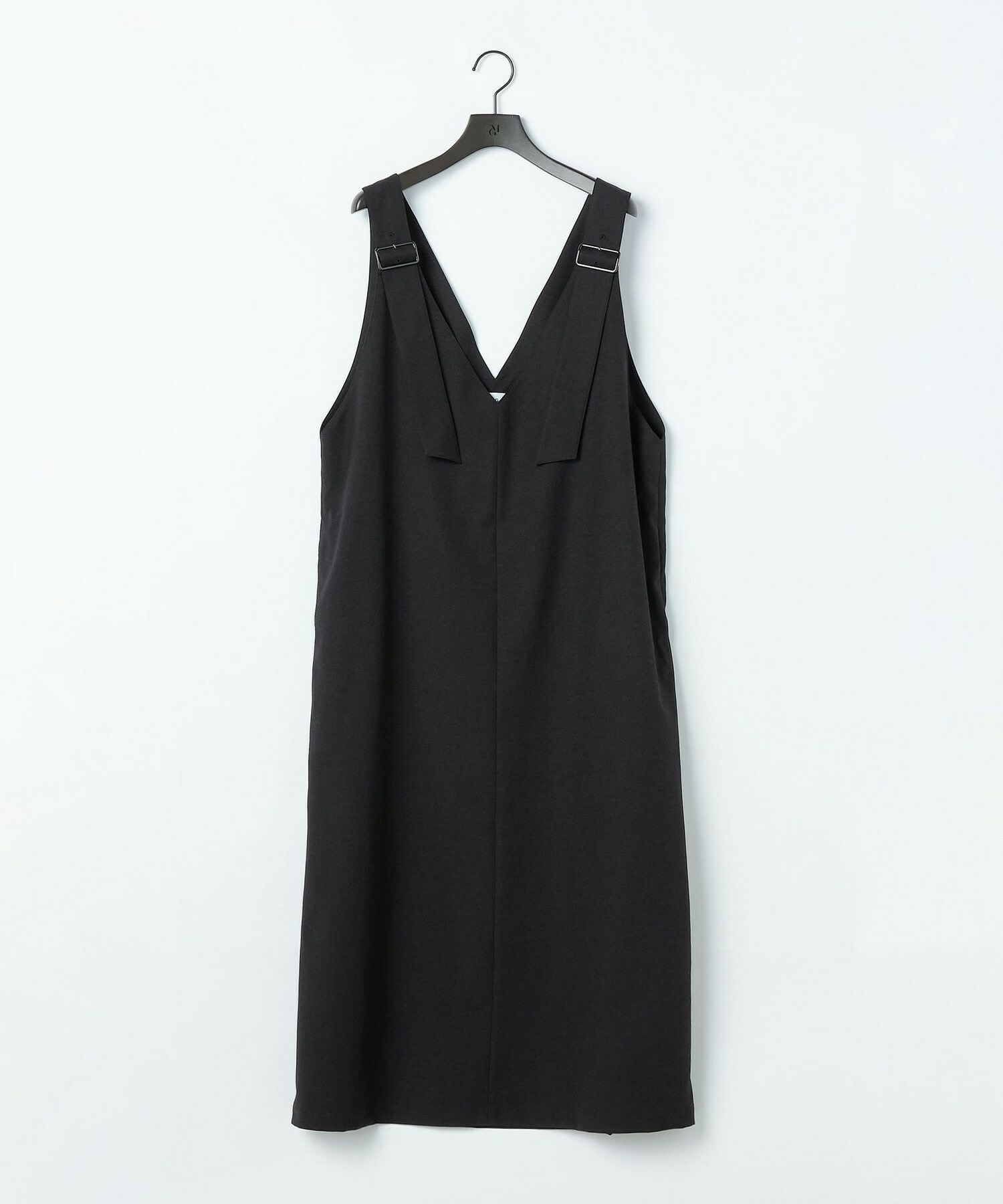 【MOGA】【Lサイズ】綿麻オックスストレッチジャンパースカート 詳細画像 ブラック 1