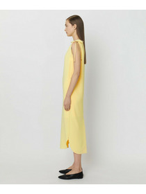 【yoshie inaba】LIGHT DOUBLE CLOTH SHOULDER GATHER BELTED DRESS 詳細画像 ブラック 3