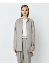 【yoshie inaba】STRETCH WOOL OVERSIZED SHIRT 詳細画像 ライトグレー 1