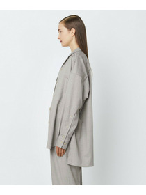 【yoshie inaba】STRETCH WOOL OVERSIZED SHIRT 詳細画像 ライトグレー 3