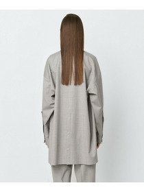 【yoshie inaba】STRETCH WOOL OVERSIZED SHIRT 詳細画像 ライトグレー 4